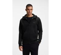 BOSS Felpa con cappuccio e zip in cotone elasticizzato con logo stampato - Style Saggy, 50506161 Nero S