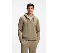 BOSS Felpa con cappuccio e zip in cotone elasticizzato con logo - Style Saggy, 50555495 Marrone chiaro XXXL