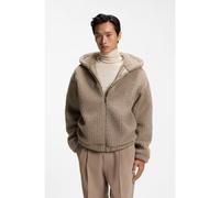 BOSS Felpa con cappuccio e zip realizzata in tessuto effetto peluche - Style C-Sullivan 20, 50569742 Marrone chiaro XXL