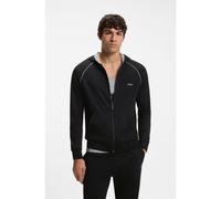 BOSS Felpa con cappuccio in cotone elasticizzato con zip e profili a contrasto - Style Mix&Match Jacket H, 50515392 Nero XS