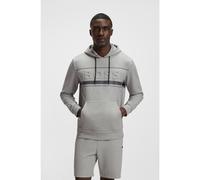 BOSS Felpa con cappuccio in misto cotone con righe - Style Soody Zone, 50545244 Grigio L