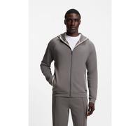 BOSS Felpa con cappuccio in misto cotone con zip e bordi a contrasto - Style Sense Hooded Jacket, 50557206 Grigio scuro M
