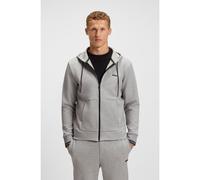 BOSS Felpa con cappuccio in misto cotone con zip e dettagli a righe - Style FZ Hoodie Zone, 50542974 Grigio M