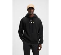 BOSS Felpa con cappuccio in terry di cotone con grafica ispirata al tennis - Style HOODIE BOSS OPEN 25, 50545708 Nero L