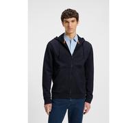 BOSS Felpa con cappuccio in terry di cotone con zip e toppa con logo tono su tono - Style Zetalky, 50508578 Blu scuro S