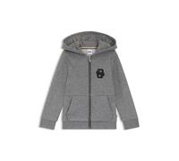 BOSS Felpa con cappuccio per bambini in pile con zip e monogramma Double B - Style J52320/A4604A, J52320 Grigio scuro 102