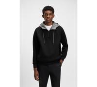 BOSS Felpa con cappuccio relaxed fit con colletto con zip - Style C-Stevens 04, 50531360 Nero S
