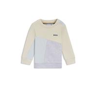 BOSS Felpa da bambini in pile di misto cotone a blocchi di colore - Style J52459/21C02A, J52459 Beige chiaro 74