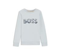 BOSS Felpa da bambini in pile di misto cotone con grafica con logo - Style J52349/79104A, J52349 Celeste 114