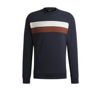 BOSS Felpa da equitazione in cotone elasticizzato a righe grosse - Style LEWIN SWEATER SKY CAPTAIN, B6M1202 Blu scuro XXL