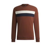 BOSS Felpa da equitazione in cotone elasticizzato a righe grosse - Style LEWIN SWEATER SKY CAPTAIN, B6M1202 Marrone S