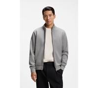 BOSS Felpa in cotone con colletto con zip - Style H-Shepherd 80, 50565602 Grigio chiaro S