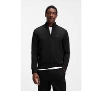 BOSS Felpa in cotone elasticizzato con zip e logo stampato - Style Skaz, 50506152 Nero XL