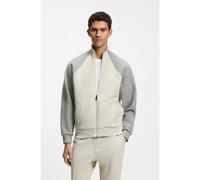 BOSS Felpa in misto cotone con profili a contrasto - Style SW_Join Skaz, 50553566 Bianco / Grigio L