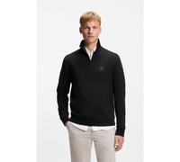 BOSS Felpa in terry di cotone con colletto con zip e toppa brandizzata - Style Zetrust, 50468926 Nero XXL