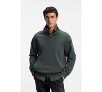 BOSS Felpa in terry di cotone con zip a un quarto - Style Ze_Smallzip, 50569548 Verde scuro XL