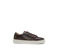BOSS Gary Tenn Sneakers Gary in Pelle con Lacci Invisibili, marrone scuro, 41 EU