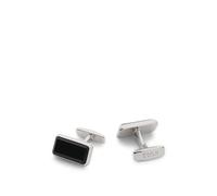 BOSS Gemelli rettangolari in ottone con inserto in smalto nero - Style B-RECTANGLE-CUF, 50562170 Nero pz.