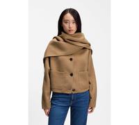 BOSS Giacca corta oversize con sciarpa rimovibile - Style C_Cafrina, 50568510 Marrone chiaro 42