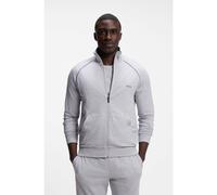 BOSS Giacca in cotone stretch con zip e profili a contrasto - Style Mix&Match Jacket Z, 50515307 Grigio chiaro 4XL