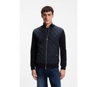 BOSS Giacca in maglia di lana con parte frontale trapuntata - Style C-Ubon, 50555126 Blu scuro M