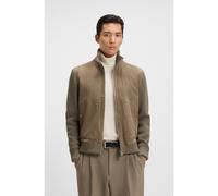 BOSS Giacca in pelle con maniche in misto cotone - Style H-Maparo, 50547673 Marrone 58