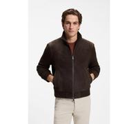 BOSS Giacca in pelle scamosciata con maniche in maglia - Style H-Meter, 50569677 Marrone scuro 54