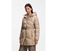 BOSS Giacca lunga fino al ginocchio con cappuccio e cintura rimovibile - Style Pepula, 50567452 Beige 44