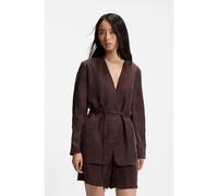 BOSS Giacca regular fit senza collo con coulisse in vita - Style JASIANATI, 50568325 Marrone scuro 40