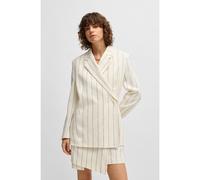 BOSS Giacca relaxed fit in misto lino bouclé a righe - Style Janka-DB1, 50537458 Bianco a motivi 46