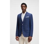 BOSS Giacca slim fit in misto lino a quadri - Style H-Hutson-233, 50540502 Blu a motivi 50
