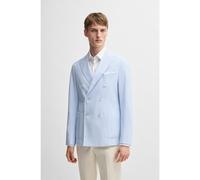 BOSS Giacca slim fit in seersucker di cotone elasticizzato - Style C-Hanry-DB-252, 50539999 Blu a motivi 48