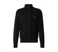 BOSS Giacca lavorata a maglia in cotone-cashmere con toppa con logo - Style Kanozip_S, 50543692 Blu scuro M