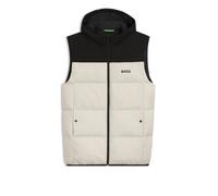 BOSS Gilet idrorepellente con cappuccio e imbottitura di piume - Style OW_Block-X Vest HD, 50548711 Nero / Bianco XL
