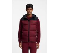 BOSS Gilet idrorepellente con cappuccio e imbottitura di piume - Style OW_Block-X Vest HD, 50548711 Rosso scuro XL