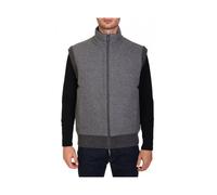 Boss - Gilet Regular Fit con Fronte in Flanella Spazzolata - - Jackets - Uomo - Grigio - M