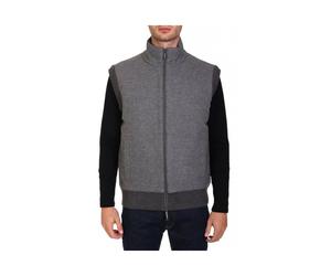 Boss - Gilet Regular Fit con Fronte in Flanella Spazzolata - - Jackets - Uomo - Grigio - M
