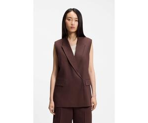 BOSS Gilet relaxed fit in misto lino - Style Jankania, 50557435 Marrone scuro 40