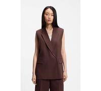 BOSS Gilet relaxed fit in misto lino - Style Jankania, 50557435 Marrone scuro 42