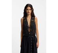 BOSS Gilet ricamato con chiusura a cravatta - Style C_Irika, 50556743 Nero 36