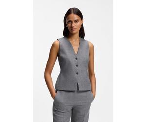 BOSS Gilet slim fit in flanella mélange - Style Julinia, 50571310 Grigio 38