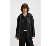 BOSS Giubbotto biker lungo in pelle - Style Salaha, 50544445 Nero 36