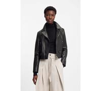 BOSS Giubbotto biker regular fit in pelle - Style Sayuri, 50548471 Nero 38