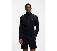 BOSS Giubbotto con zip in cotone elasticizzato con logo ricamato - Style Mix&Match Jacket Z, 50515366 Blu scuro XXXL