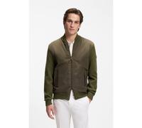 BOSS Giubbotto ibrido in maglia di cotone con collo bomber - Style C-Levaio, 50565508 Oliva M