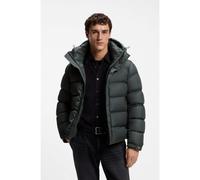 BOSS Giubbotto imbottito idrorepellente con cappuccio e colletto imbottito - Style Omaris1, 50565779 Verde scuro 46
