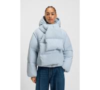 BOSS Giubbotto imbottito idrorepellente con maniche e sciarpa rimovibili - Style C_Polala, 50548028 Celeste 40