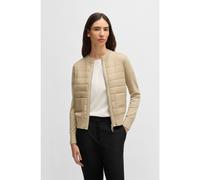 BOSS Giubbotto in maglia di lana vergine con zip - Style Festonian, 50539887 Beige XL