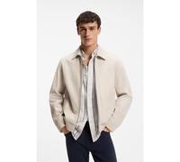 BOSS Giubbotto in morbida pelle scamosciata - Style Josurf, 50556949 Grigio chiaro 56