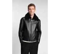 BOSS Giubbotto in pelle con colletto in shearling - Style H-Mupablo, 50540917 Nero 48
